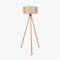 Rabanne Slatted Natural Wood Tripod Floor Lamp
