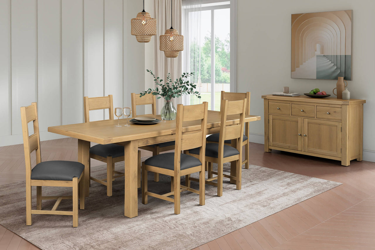 Delaney 1200/1650 Extending Dining Table Oak