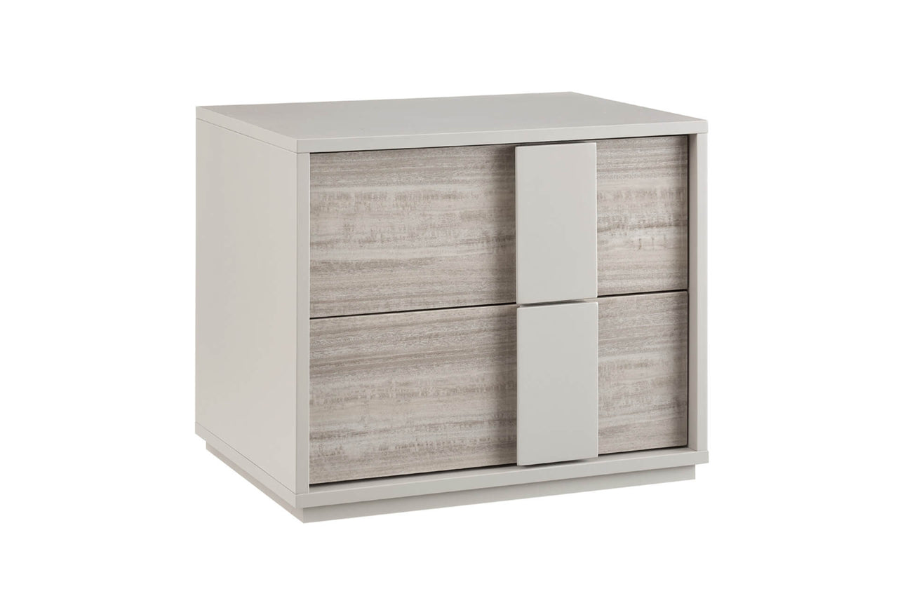 Jules Bedside Table 2 Drawer Grey