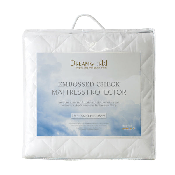 Dreamworld Embossed Check Mattress Protector.