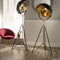 Elstree Black and Gold Metal Tripod Floor Lamp