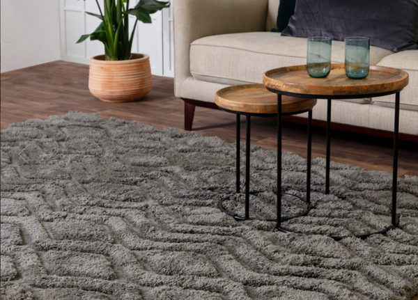 Harrison Charcoal High Low Shaggy Tufted Rug