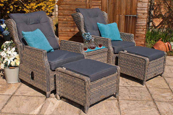 Corfu Woodash High Back Reclining Armchair Set